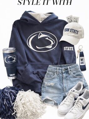 Colosseum Navy Blue Penn State Pullover Hoodie